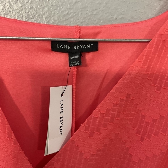 LANE BRYANT Coral Surplice Neck Peplum Top - size 26/28 NWT - Picture 8 of 8